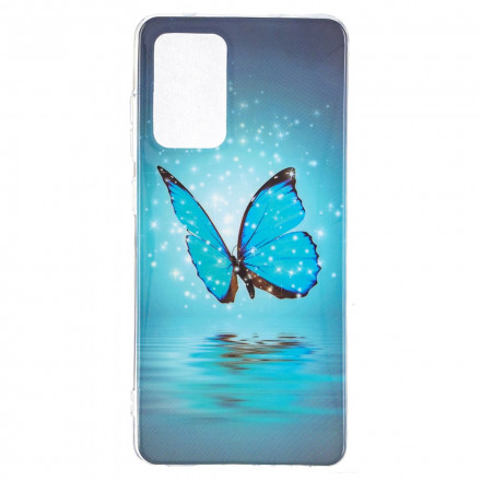 Samsung Galaxy A52 4G / A52 5G vlinder case blauw fluorescerende