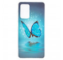 Samsung Galaxy A52 4G / A52 5G vlinder case blauw fluorescerende