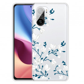 Case Poco F3 Wit Bloemen