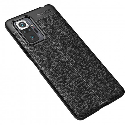 Xiaomi Redmi Note 10 Pro Lederen Hoesje Lychee Effect Dubbele Lijn