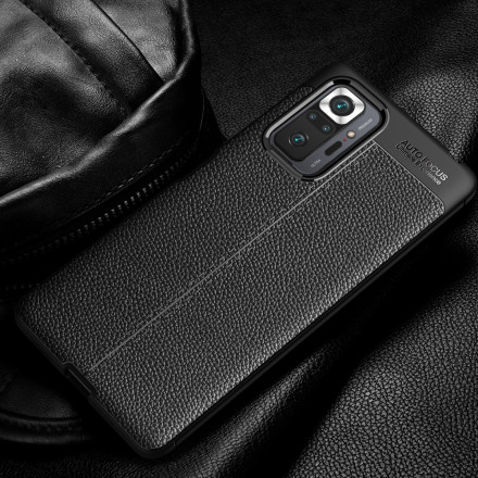 Xiaomi Redmi Note 10 Pro Lederen Hoesje Lychee Effect Dubbele Lijn