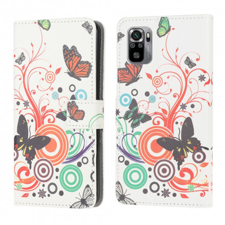 Xiaomi Redmi Note 10 / Note 10s Hoesje Vlinders en Bloemen