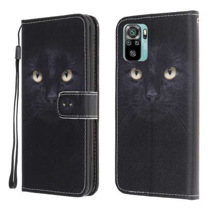 Xiaomi Redmi Note 10 / Note 10s Zwarte Cat Eye Strap Case