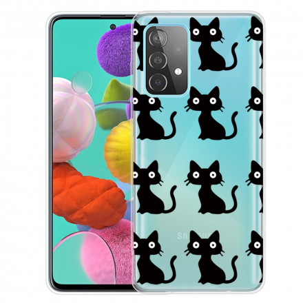Samsung Galaxy A32 4G Hoesje Meerdere Zwarte Katten