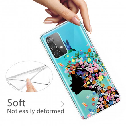 Samsung Galaxy A32 4G geval mooie gebloemde hoofd