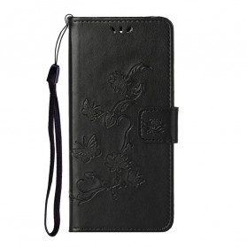 Samsung Galaxy A32 4G hoesje Vlinders en bloemen met riem
