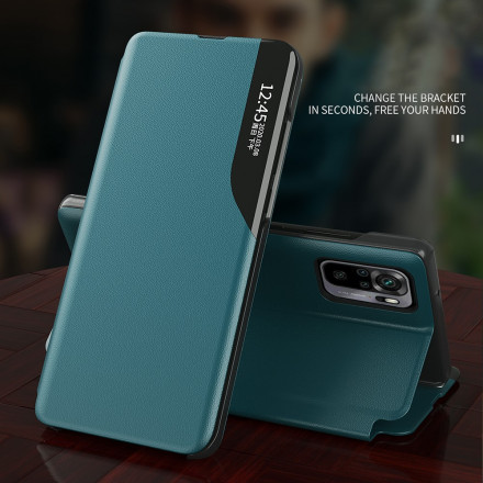 Bekijk Cover Xiaomi Redmi Note 10 / Redmi Note 10s Leder Effect