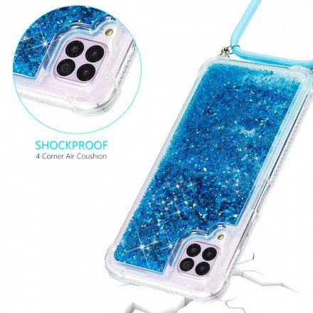 Samsung Galaxy A12 Glitter Hoesje met Lanyard