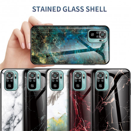 Xiaomi Redmi Note 10 / Note 10s gehard glas geval marmeren kleuren Xiaomi Redmi Note 10 / Note 10s gehard glas geval marmeren kleuren