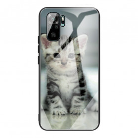 Xiaomi Redmi Note 10 / Note 10s gehard glas Case Kitten