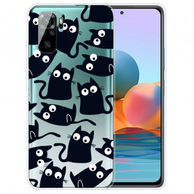 Xiaomi Redmi Note 10 / Note 10s Hoesje Meerdere Zwarte Katten