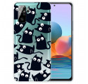 Xiaomi Redmi Note 10 / Note 10s Hoesje Meerdere Zwarte Katten