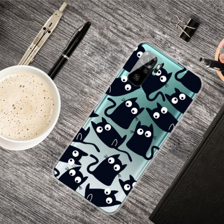 Xiaomi Redmi Note 10 / Note 10s Cover Meerdere Zwarte Katten