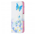 Beschermhoes Xiaomi Redmi Note 10/10S/Poco M5s met geverfde vlinders en bloemen