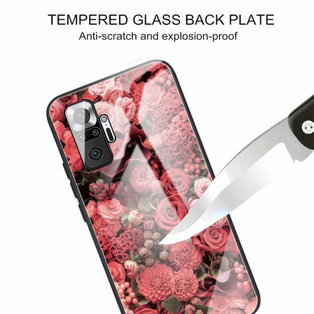 Xiaomi Redmi Note 10 Pro Hard Cover Glas Roze Bloemen