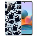Xiaomi Redmi Note 10 Pro Hoesje Meerdere Zwarte Katten
