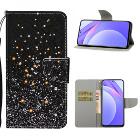 Xiaomi Mi 10T Lite 5G / Redmi Note 9 Pro 5G Star en Glitter geval met riem
