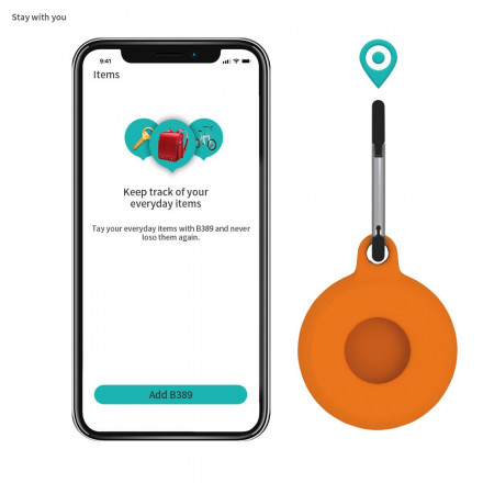 AirTag beschermer met flexibele siliconen karabijnhaak
