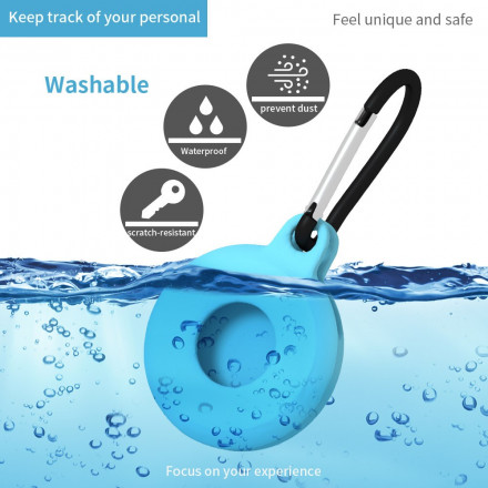 AirTag beschermer met flexibele siliconen karabijnhaak