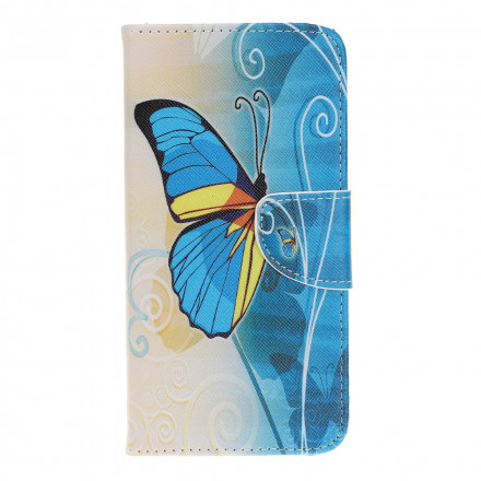 Xiaomi Mi 11 Lite / Lite 5G Butterfly Case Blauw en Geel