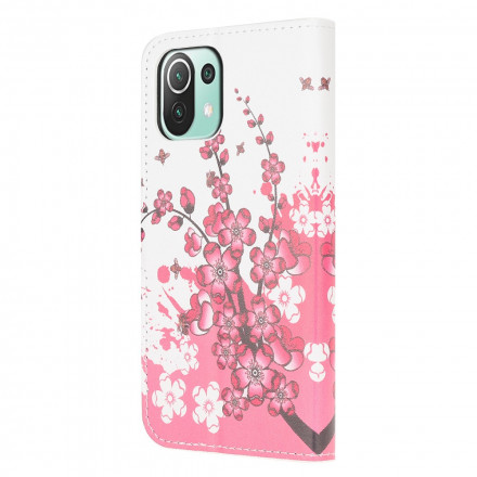 Xiaomi Mi 11 Lite / Lite 5G hoesje met tropische bloemen