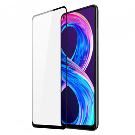 Realme 8 / 8 Pro Zwart Contour getemperd glas screenprotector