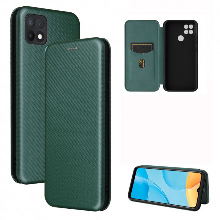 Flip Cover Oppo A15 Silicone Koolstofkleurig