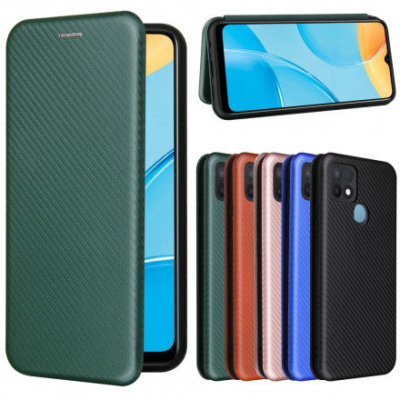 Flip Cover Oppo A15 Silicone Koolstofkleurig