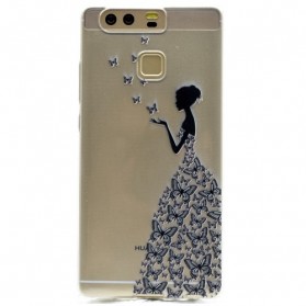 Coque Huawei P9 Transparente Robe Papillons