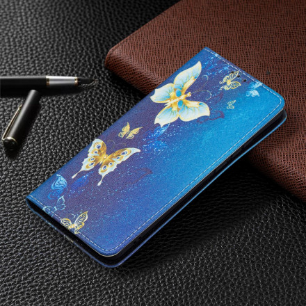 Flip Cover Huawei P50 Pro Gekleurde Vlinders
