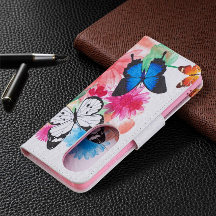Cover Huawei P50 Pro beschilderd vlinders en bloemen