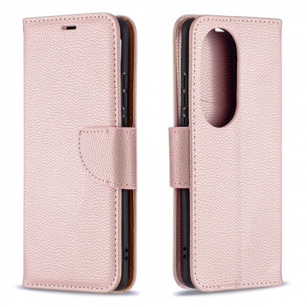 Huawei P50 Pro Case Litchi Schuine Flap