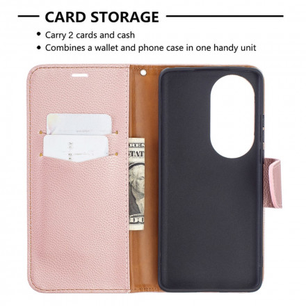 Huawei P50 Pro Case Litchi Schuine Flap