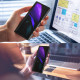 Samsung Galaxy Z Fold2 getextureerd hoesje met handsfree ondersteuning