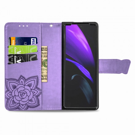 Samsung Galaxy Z Fold2 Vlinder design hoesje met riem