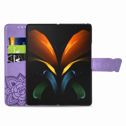 Samsung Galaxy Z Fold2 Vlinder design hoesje met riem