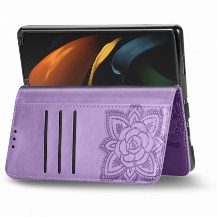 Samsung Galaxy Z Fold2 Vlinder design hoesje met riem