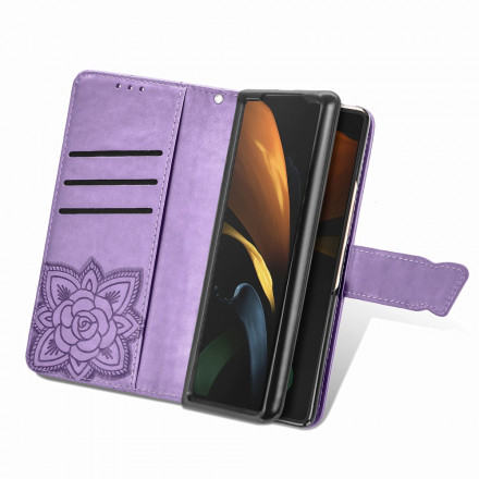 Samsung Galaxy Z Fold2 Vlinder design hoesje met riem