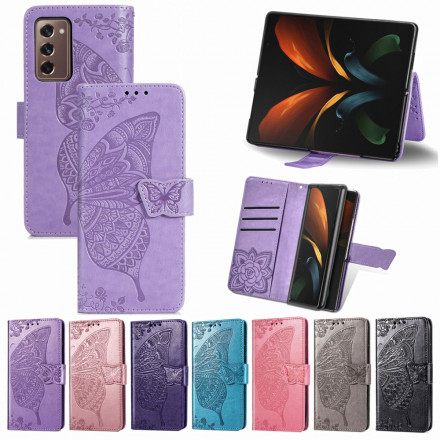 Samsung Galaxy Z Fold2 Vlinder design hoesje met riem