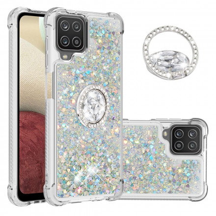 Samsung Galaxy A12 / M12 Glitter hoesje met standaard ring