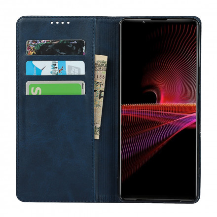 Flip cover Sony Xperia 1 III Echt Leer Klassiek