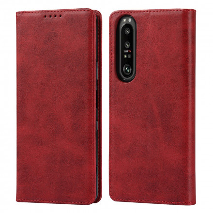 Flip cover Sony Xperia 1 III Echt Leer Klassiek