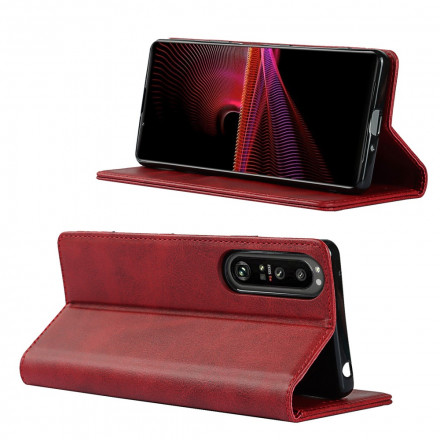 Flip cover Sony Xperia 1 III Echt Leer Klassiek