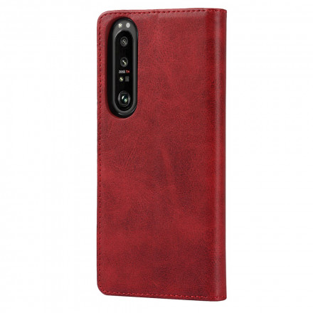 Flip cover Sony Xperia 1 III Echt Leer Klassiek
