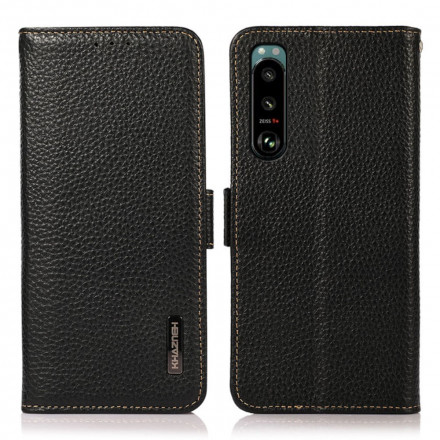 Sony Xperia 5 III Lederen Hoesje Litchi KHAZNEH RFID