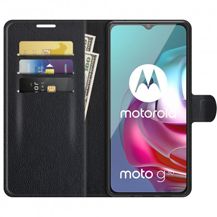 Moto G30 / Moto G10 Cover Klassiek Lychee Effect