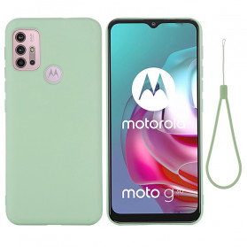 Moto G30 / Moto G10 Vloeibaar Silicone Hoesje met Koord