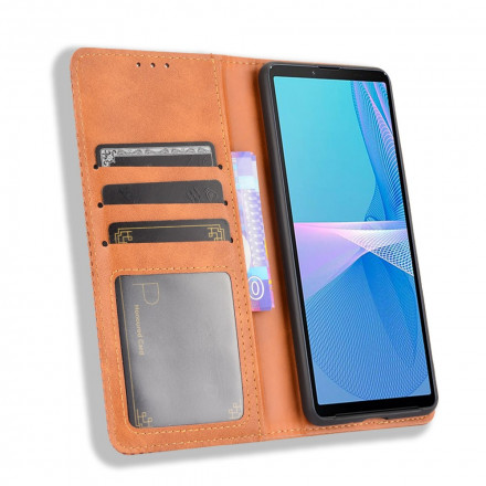 Sony Xperia 10 III Lederen Effect Flip Cover