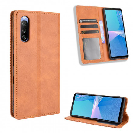 Sony Xperia 10 III Lederen Effect Flip Cover
