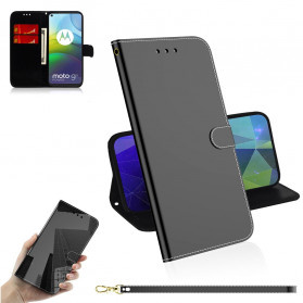 Moto G9 Power Hoesje Kunstlederen Spiegel Hoesje